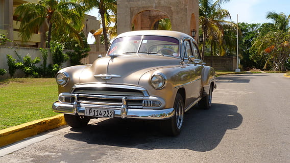 classic, beige, sedan, parked, yellow, concrete, gutter, daytime, Auto, Oldtimer, Cuba, Retro, Automotive, american, nostalgic, vehicle, usa, car, transportation, street, mode of transport, land vehicle, old-fashioned, mode of transportation, motor vehicle, vintage car, retro styled, tree, plant, sunlight, day, built structure, architecture, building exterior, city, shadow, nature, palm tree, luxury, silver colored, 4K, CC0, public domain, royalty free