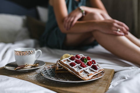 breakfast, bed, -, waffles, raspberries, cup, coffee, tray, Breakfast in bed, cup of coffee, interior, cafe, indoor, espresso, raspberry, bedroom, women, adult, people, females, food, adults Only, indoors, lifestyles, part Of, caucasian Ethnicity, relaxation, one Person, young Adult, holding, young Women, dessert, men, fruit, cake, sitting, food and drink, plate, table, sweet food, sweet, drink, freshness, berry fruit, indulgence, coffee - drink, human body part, baked, meal, temptation, hand, crockery, 4K