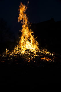 fire, easter, easter fire, dangerous, hot, burn, flame, burning, night, heat - temperature, fire - natural phenomenon, no people, bonfire, glowing, nature, motion, orange color, log, land, firewood, outdoors, wood, dark, campfire, long exposure, 5K, CC0, public domain, royalty free