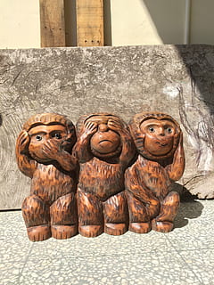 três macacos, macaco, cabeça de madeira, três sem macaco, estátua, não vejo mal, não escute o mal, palavras malignas, culturas, arte e Artesanato, criatividade, representação, escultura, construir, representação humana, ninguém, dia, semelhança masculina, arquitetura, escultura - produto artesanal, recurso de construção de parede, fechar-se, focar em primeiro plano, religião, madeira - material, crença, estrutura construída, 2K, CC0, domínio público, royalty free
