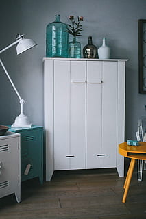 cyan home decor, wardrobe, White, cyan, home decor, interior, room, home, modern, decor, house, indoors, home Interior, domestic Room, cabinet, wood - Material, no People, apartment, furniture, electric Lamp, flooring, domestic Life, drawer, decoration, table, bottle, seat, lighting equipment, container, chair, household equipment, shelf, white color, absence, still life, wall - building feature, 4K