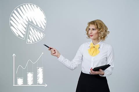 woman, white, dress shirt, analytics, graph, chart, data, analysis, business, finance, investment, money, return, market, share, business woman, businesswoman, success, work, corporate, financial, interest, plan, planning, growth, income, management, profit, increase, capital, revenue, earn, strategy, cash, women, adult, one person, smiling, studio shot, child, indoors, females, childhood, happiness, hair, girls, standing, holding, blond hair, offspring, occupation, waist up, 5K, CC0, public domain, royalty free