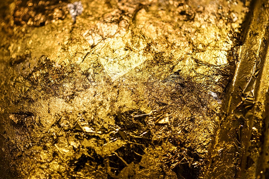 guld overflade, folie, materiale, skinne, væg, struktur, baggrunde, fuld ramme, ingen mennesker, tæt på, tekstureret, natur, selektiv fokusering, mønster, guldfarvet, gul, høj vinkel visning, udendørs, solid, dag, sollys, metal, mineral, vand, 1080P