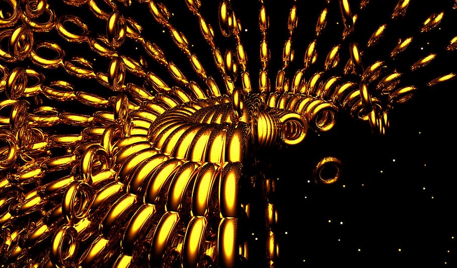 Digital, Computer, Grafik, abstrakt, surreal, Kunst, keine Leute, goldfarben, Nahansicht, beleuchtet, Kunst und Handwerk, drinnen, Flachwinkelansicht, Muster, Kreativität, Darstellung, Design, Hintergründe, Religion, Glauben, Skulptur, Vollbild, Spiritualität, aufwendig, menschliche Darstellung, Lichtanlage, Decke, 4K