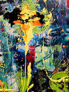 flerfarvede væg maling, abstrakt, kunst, baggrund, struktur, udtryksfulde, moderne, abstrakt kunst, detalje, vild, gul, maleri, baggrunde, maling, multi farvet, kreativitet, Kunst og håndværk, rodet, malerier, dag, ingen mennesker, vand, indendørs, digital komposit, tæt på, natur, fuld ramme, blå, kaos, oliemaleri, 4K, CC0, offentligt domæne, royaltyfrie