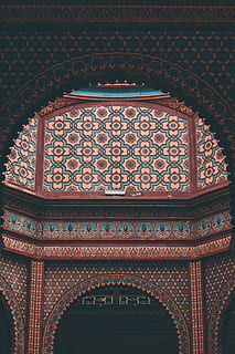 trullo, rosado, Hazme, interior, negro, marrón, construcción de cúpula, azul, floral, pared, modelo, arquitectura, templo, edificio, islam, culturas, decoración, mezquita, florido, Asia, Art º, diseño, arco, estructura construida, adentro, nadie, lugar de adoración, religión, Arte y artesanía, creatividad, creencia, patrón floral, destinos de viaje, el pasado, vista de ángulo bajo, arquitectura y arte, 5K, CC0, dominio público, libre de derechos