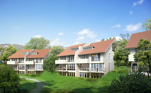 entfernt, Foto, Weiß, gemalt, Gebäude, Doppelhaushälfte, Villa, Rendern, Visualisierung, die Architektur, Visualisierung 3d, Architekturvisualisierung, Landschaft, cgi, gebaute Struktur, Gebäudehülle, Haus, Wohngegend, Pflanze, Himmel, Fenster, Natur, Baum, keine Leute, wolke - himmel, Tag, Dach, Gras, draußen, Zuhause, Fassade, Luxus, Reihenhaus, 4K, CC0, gemeinfrei, lizenzfrei