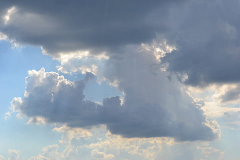 sun, clouds, sky, nature, weather, blue, backgrounds, summer, outdoors, air, cloud - Sky, day, space, climate, cloudscape, heaven, beauty in nature, low angle view, tranquility, scenics - nature, tranquil scene, no people, idyllic, sunlight, white color, environment, dramatic sky, meteorology, 2K, CC0, public domain, royalty free