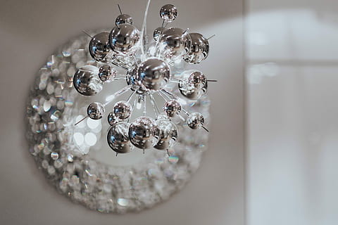 round mirror, adorned, crystals, Beautiful, round, mirror, reflection, elegant, decoration, fancy, crystal, ornamental, shiny, sparkling, christmas, celebration, luxury, elegance, jewelry, glass - Material, wealth, precious gem, close-up, indoors, hanging, chandelier, diamond - gemstone, no people, home interior, shape, lighting equipment, gemstone, selective focus, fashion, modern, ceiling, light, personal accessory, silver colored, 5K, CC0, public domain, royalty free