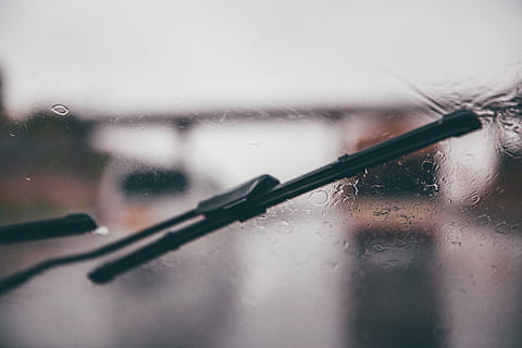 shallow, focus photography, black, vehicle wiper, wiper, wiping, vehicle windshield, windscreen wiper, windscreen, windshield, raining, water, window, wet, glass - material, drop, transparent, indoors, close-up, rain, selective focus, nature, no people, land vehicle, rainy season, focus on foreground, looking, mode of transportation, car, raindrop, 5K, CC0, public domain, royalty free