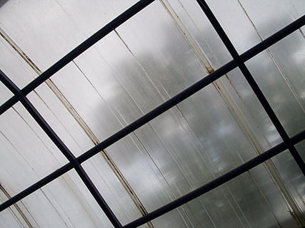 cover, structure, translucent, steel, framework, pattern, backgrounds, full frame, no people, metal, low angle view, built structure, indoors, architecture, design, day, close-up, ceiling, shape, textured, glass - material, sunlight, tilt, geometric shape, alloy, silver colored, 720P, CC0, public domain, royalty free