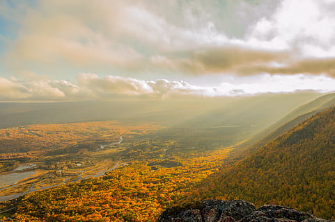 mountaintop, scenic, river, view, landscape, countryside, nature, mountain, cloud - sky, scenics - nature, beauty in nature, environment, sky, tranquility, tranquil scene, autumn, plant, no people, non-urban scene, idyllic, land, tree, day, remote, outdoors, change, 5K, CC0, public domain, royalty free