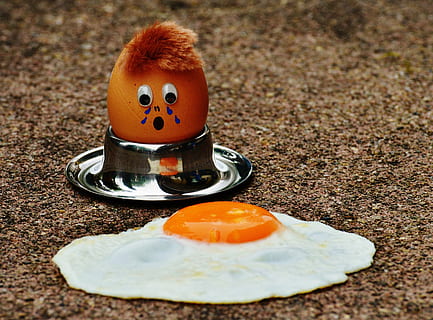 yakın çekim fotoğraf, kızarmış, Yumurta, paslanmaz, çelik kase, zemin, yas, eğlence, komik, sevimli, Gıda, yumurta sarısı, omlet, protein, yiyecek ve içecek, temsil, insansız, kapatmak, turuncu renk, Sanat ve zanaat, insan temsili, gün, natürmort, ön plana odaklanmak, seçici odak, oyuncak, sağlıklı beslenme, yaratıcılık, açık havada, kutlama, 4K, CC0, kamu malı, telif ücretsiz
