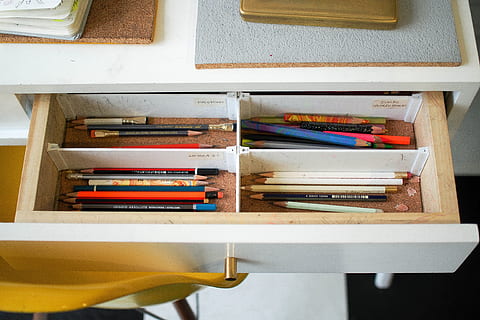 colored, pencils, white, wooden, drawer, pencils inside drawer, photo, book, education, library, wood - Material, learning, university, desk, shelf, indoors, home interior, no people, day, close-up, still life, multi colored, variation, choice, publication, large group of objects, pencil, colored pencil, container, high angle view, box, paper, box - container, art and craft, art and craft equipment, 4K, CC0, public domain, royalty free