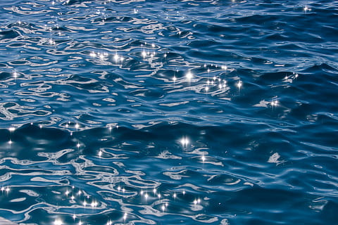 body, water, daytime, sea, ocean, waves, nature, shine, blue, backgrounds, full frame, rippled, no people, outdoors, day, waterfront, sunlight, reflection, pool, swimming pool, pattern, beauty in nature, high angle view, surface, purity, 5K, CC0, public domain, royalty free