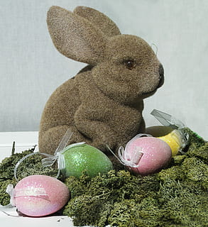 hare, easter theme, easter eggs, moss, easter decoration, figure, faux fur, sculpture, easter, rabbit ears, deco, decoration, decorative, easter nest, ornament, art, artistically, creative, animal figure, creation, easter egg, easter bunny, celebration, holiday, egg, representation, stuffed toy, animal representation, holiday - event, indoors, still life, toy, art and craft, rabbit - animal, close-up, no people, 2K, CC0, public domain, royalty free
