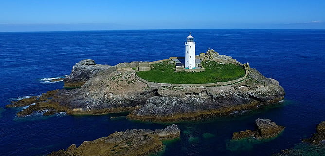 mar, Cornwall, far, onades, mar blau, far de costa, Costa, línia de costa, cornish, aigua, platja, blau, costaner, badia, sorra, roques, festa, punt de godrevy, far de godrevy, turista, al sud, oest, anglès, cap gent, horitzó sobre l’aigua, exterior de l'edifici, arquitectura, estructura construïda, destinacions de viatge, terra, naturalesa, cel, història, el passat, edifici, escenics - natura, torre, orientació, a l'aire lliure, 2K, CC0, domini públic, lliure de regalies