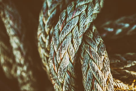 close-up texture shot, old, rope, Close-up, texture, shot, old rope, textures, no People, pattern, textured, braided, strength, focus on foreground, day, connection, rough, twisted, outdoors, rusty, metal, selective focus, still life, durability, sunlight, string, nature, wooden post, 4K, CC0, public domain, royalty free
