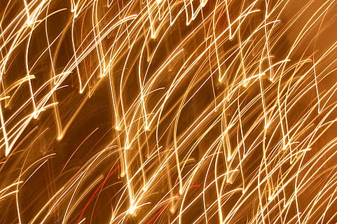 Light, Random, Glow, Pattern, Texture, effect, glowing, streaks, lines, trail, magic, backgrounds, abstract, cereal plant, yellow, gold colored, motion, blurred motion, illuminated, sparks, celebration, night, event, long exposure, full frame, no people, firework display, firework, nature, arts culture and entertainment, exploding, light - natural phenomenon, orange color, firework - man made object, 2K, CC0, public domain, royalty free