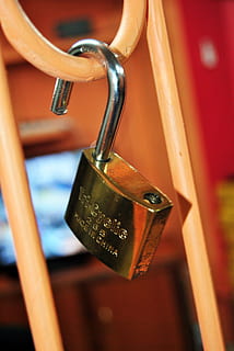 padlock, lock, security, protection, metal, hanging, close-up, focus on foreground, safety, no people, text, love, positive emotion, communication, indoors, emotion, love lock, railing, selective focus, day, silver colored, 4K, CC0, public domain, royalty free