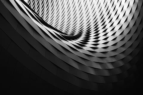 gray, black, spiral artwork painting, surface, pattern, texture, design, architecture, structure, spiral, round, style, modern, built structure, abstract, curve, no people, building exterior, shape, geometric shape, city, building, backgrounds, low angle view, circle, sunlight, full frame, day, 4K, CC0, public domain, royalty free