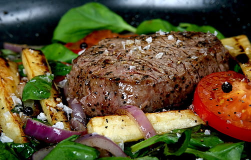 vegetable, steak dish, beef, chef, cherry, closeup, colorful, cook, cooking, delicious, diet, dieting, dinner, food, fresh, garnish, good, green, groceries, health, healthy, herbs, ingredients, kitchen, lamb, leaf, lettuce, lunch, macro, meat, natural, nutrition, oregano, organic, parsnip, produce, red, restaurant, slim, slimming, spring, stalk, starter, steak, summer, supermarket, supper, tomato, turnip, vegetables, wholesome, food and drink, ready-to-eat, freshness, close-up, healthy eating, serving size, indoors, wellbeing, meal, no people, grilled, barbecue, still life, red meat, salad, plate, fruit, temptation, 2K, CC0, public domain, royalty free