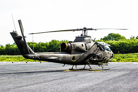 attack, cobra, helicopter, pilot, transportation, military, air vehicle, single object, airplane, aerospace industry, day, army, military airplane, mode of transportation, armed forces, nature, no people, outdoors, propeller, weapon, sky, road, airport, air force, aggression, 4K, CC0, public domain, royalty free