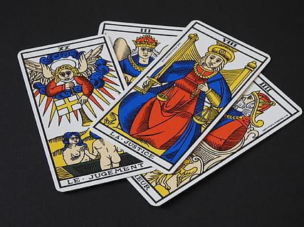 four, assorted, tarot cards, black, surface, clairvoyance, map, tarot, no people, human representation, representation, black background, studio shot, indoors, large group of objects, gray background, male likeness, close-up, leisure games, business, luck, finance, currency, cards, gambling, wealth, female likeness, economy, 1080P, CC0, public domain, royalty free