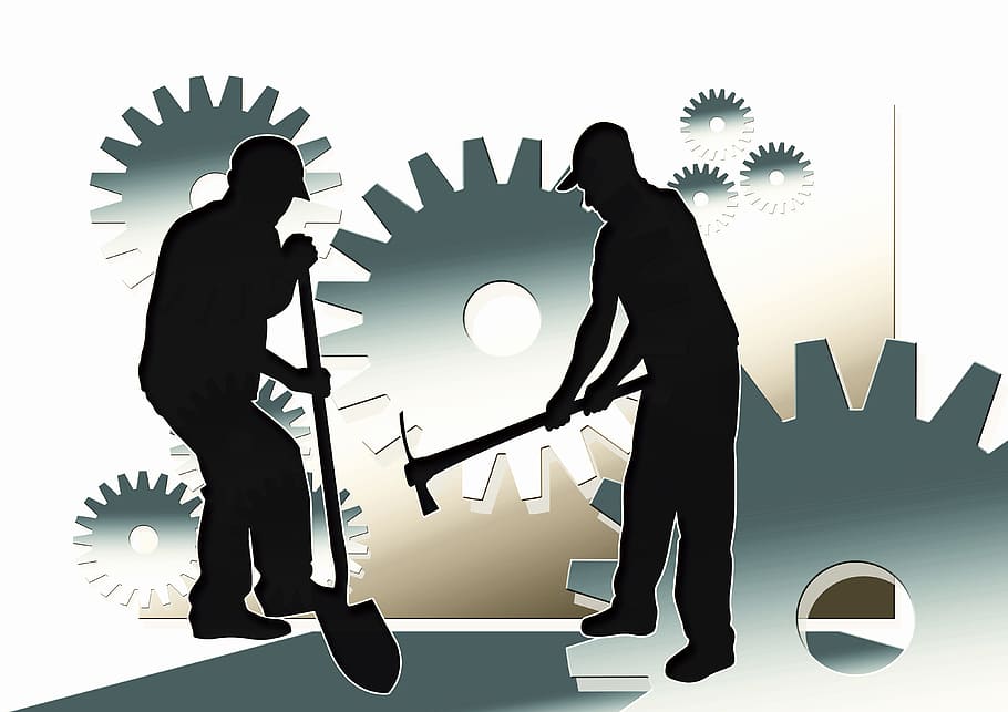 Due, uomo, scavando, illustrazione di sfondo ingranaggi, lavoro, lavoratori, uomini, viso, silhouette, mani, Ingranaggio, ingranaggi, crisi finanziaria, mondo finanziario, profitti, globalizzazione, crisi, recessione, economia, crisi economica, giorno di paga, pagamento, insolvente, insolvenza, tempo, inoltrare, uomo d'affari, due persone, adulto, attività commerciale, persone, lunghezza intera, comunicazione, persone reali, scala, maschi, stili di vita, in piedi, architettura, in casa, attività di svago, donne, 4K