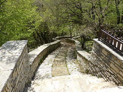 path, direction, road, way, trail, tree, plant, the way forward, railing, nature, bridge, footbridge, no people, connection, day, tranquility, forest, architecture, growth, footpath, bridge - man made structure, beauty in nature, land, built structure, outdoors, diminishing perspective, long, canal, 4K, CC0, public domain, royalty free