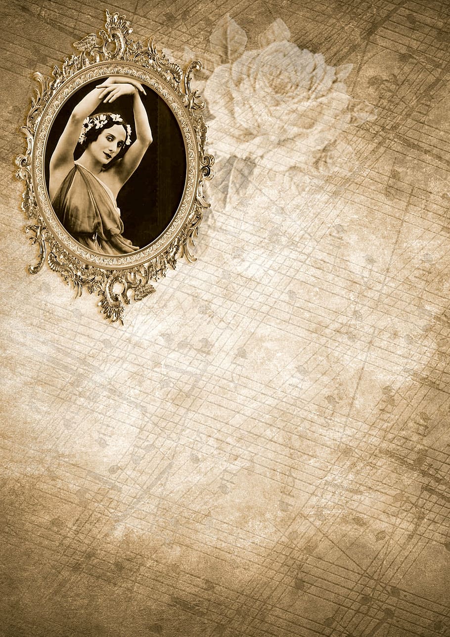 pintura d’impressió de dona, gris, marc, papereria, invitació, mapa, fons, romàntic, decoració, juganer, vintage, shabby chic, anna pavlova, ballet, dansa, cetacea, passat de moda, textura, cap gent, primer pla, dia, còpia espai, antiguitat, a l'interior, estil retro, vell, cultura i entreteniment artístic, color daurat, efecte texturat, ornamentat, forma, cercle, forma geomètrica, patró, art i artesania, 4K