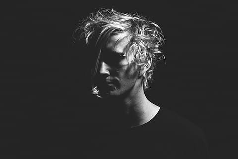 grayscale photography, man, portrait, grayscale, photography, people, black And White, one Person, adult, caucasian Ethnicity, women, human Face, black Background, dark, young Adult, blond Hair, beauty, men, females, studio Shot, adults only, one woman only, headshot, indoors, copy space, front view, lifestyles, human body part, close-up, young women, looking, hairstyle, contemplation, depression - sadness, beautiful woman, 5K
