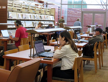 kvinde, hvid, jakke, sort, bukser, sidder, Brun, træ-, stol, bibliotek, undersøgelse, lektier, uddannelse, studere, skole, studerende, viden, forskning, akademisk, læring, studerende studerer, lære, bogreol, skrivebord, bibliotek bøger, mennesker, indendørs, hunner, voksen, teknologi, computer, hanner, Kvinder, afslappet tøj, ung voksen, arbejder, herrer, forretning, beskæftigelse, bord, trådløs teknologi, møbel, rigtige mennesker, meddelelse, sæde, bærbar, gruppe af mennesker, bruger bærbar computer, samarbejde, medarbejder, 4K, CC0, offentligt domæne, royaltyfrie
