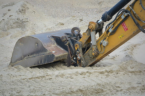 faucet, tool, machine, sand, construction machinery, land, construction industry, earth mover, transportation, metal, mode of transportation, industry, day, machinery, no people, bulldozer, equipment, nature, land vehicle, high angle view, construction site, outdoors, beach, construction equipment, 5K, CC0, public domain, royalty free