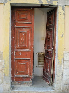 door, open, old, entrance, architecture, built structure, building exterior, house, building, closed, protection, security, no people, safety, day, wood - material, front door, outdoors, residential district, abandoned, 1080P, CC0, public domain, royalty free