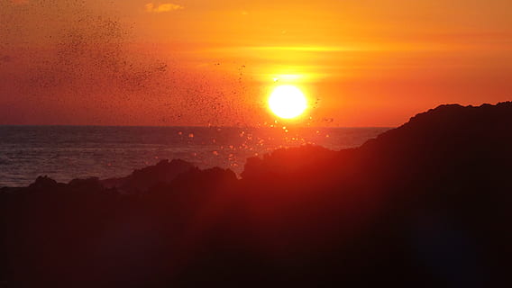 splash, sunset, cape, verde, water, sea, wave, sun, beauty in nature, orange color, sky, scenics - nature, sunlight, idyllic, tranquility, tranquil scene, nature, horizon, awe, dramatic sky, majestic, horizon over water, no people, outdoors, romantic sky, 4K, CC0, public domain, royalty free