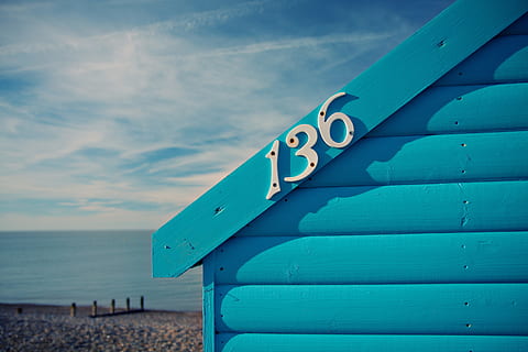 blue, beach hut, kent coast, south, england, Close-up shot, blue beach, Kent, Coast, South of England, various, beach, sea, outdoors, wood - Material, summer, sky, no People, nature, water, land, cloud - sky, communication, horizon over water, horizon, day, focus on foreground, built structure, tranquility, tranquil scene, 4K