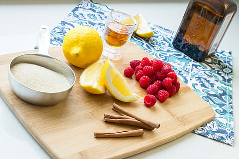 jam ingredients, sugar, lemon, raspberries, cinammon, liquor, jam, ingredients, berries, berry, contreau, raspberry, red, wood, wooden, fruit, food, juice, freshness, orange - Fruit, food And Drink, citrus Fruit, healthy Eating, slice, drink, banana, drinking Glass, grape, breakfast, table, no People, orange Juice, preparation, cutting board, indoors, wellbeing, household equipment, high angle view, berry fruit, still life, refreshment, wood - material, bowl, glass, preparing food, 4K