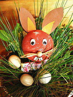 Osterhase, Dekor, kreativ, Osterdeko, bedeckt, Kinder basteln Fabrik, Ostern, Frohe Ostern, Ostergruß, Hase, Osterthema, Osterdekorationen, Gras, Grün, österlich, Ostereier, süß, Osterei, Tierdarstellung, Kulturen, Frühling, Darstellung, Feier, Kunst und Handwerk, Urlaub, Pflanze, Dekoration, Spielzeug, keine Leute, Nahansicht, Natur, menschliche Darstellung, Kreativität, Stillleben, Ei, draußen, 2K, CC0, gemeinfrei, lizenzfrei
