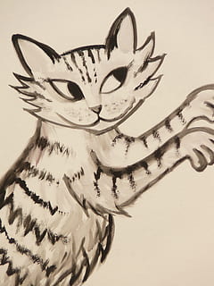 chat, griffe, dessin, image, La peinture, animal, graffiti, peindre, ouvrages d'art, artistes, la créativité, art et Artisanat, à l'intérieur, prise de vue en studio, fermer, fond blanc, personne, thèmes animaux, modèle, représentation, construction de murs, représentation animale, aile des animaux, la faune des animaux, invertébré, vue grand angle, nature morte, plume, insecte, papillon - insecte, 2K, CC0, domaine public, libre de droits