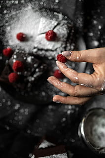 red, bean brownie, GLUTEN-FREE, RED BEAN, BROWNIE, PEANUT BUTTER, fruits, sweet, bean, gluten, raspberries, delicious, dessert, raspberry, human Hand, women, people, females, close-up, one Person, adult, human body part, indoors, adults only, hand, real people, food and drink, food, high angle view, body part, focus on foreground, freshness, human finger, fruit, preparation, finger, sweet food, berry fruit, human limb, 5K
