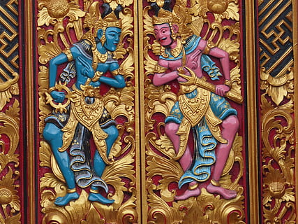 Indonesia, bali, Giava, tempio, porta, indù, arte e artigianato, rappresentazione, creatività, mestiere, rappresentazione umana, credenza, nessuno, luogo di culto, religione, intaglio - prodotto artigianale, struttura costruita, giorno, spiritualità, somiglianza maschile, architettura, destinazioni di viaggio, modello, in casa, scultura, ornato, murale, 4K, CC0, dominio pubblico, privo di copyright