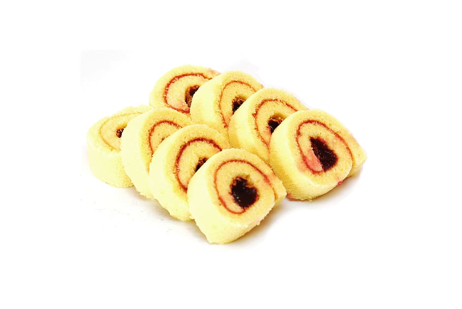 sarı pandispanya, Rulo, fırın, şekerleme, ekmek, yemek, Gıda, reçel, jöle, yiyecek ve içecek, tatlı yiyecek, tatlı, Beyaz renk, tazelik, stüdyo çekimi, Beyaz arkaplan, kesmek, natürmort, insansız, içeriye, kapatmak, düşkünlük, Sarı, kopya alanı, ayartma, yemeye hazır, pişmiş, nesne grubu, abur cubur, kahvaltı, 4K
