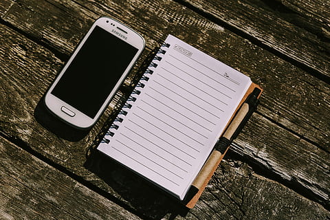 smartphone, various, items, wooden, background, White, mobile, notepad, planks, earphones, technology, wood - Material, mobile Phone, telephone, equipment, smart Phone, spiral notebook, note pad, diary, writing, book, reminder, table, high angle view, still life, communication, no people, portable information device, connection, indoors, wireless technology, close-up, day, pen, publication, blank, 5K