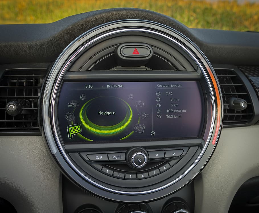 mini, convertible, Mini cooper, velocímetre, automàtic, endins, l 'interior de l', el tauler de control, cotxe, panell, tecnologia, vehicle terrestre, transport, velocitat, modern, automòbil, manera de transport, panell de control, interior del cotxe, interior del vehicle, cap gent, a l'interior, nombre, primer pla, ràdio, dia, control, comunicació, polsador, luxe, color plata, 4K