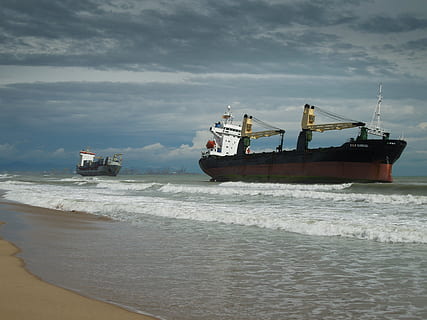 strandede, vrag, skib, strand, hav, frem, vand, maritim, kyst, skibbrud, sø, mørk, ocean, nautiske fartøj, transportmidler, transportform, sky - himmel, himmel, natur, jord, rejse, bevægelse, skønhed i naturen, scenics - natur, udendørs, ingen mennesker, dag, forretning, 4K, CC0, offentligt domæne, royaltyfrie