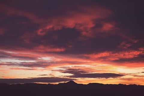 gray, orange, skies, silhouette, image, hills, clouds, sunset, sky, dark, mountain, landscape, dramatic sky, scenics, cloud - sky, nature, cloudscape, beauty in nature, weather, majestic, scenics - nature, tranquility, tranquil scene, environment, orange color, idyllic, no people, awe, mountain range, outdoors, 5K, CC0, public domain, royalty free