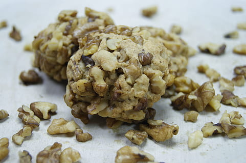 cookie, vlašský ořech, upéct, Lahodné, jídlo a pití, jídlo, Zdravé stravování, detail, blahobyt, svěžest, nikdo, sladké jídlo, uvnitř, Svačina, snídaně, matice, ořech - jídlo, zdravý životní styl, sušené jídlo, selektivní zaměření, ovoce, domácí výroba, ovesné vločky, antioxidant, vláknina, vegan, 4K, CC0, veřejná doména, bez autorských práv