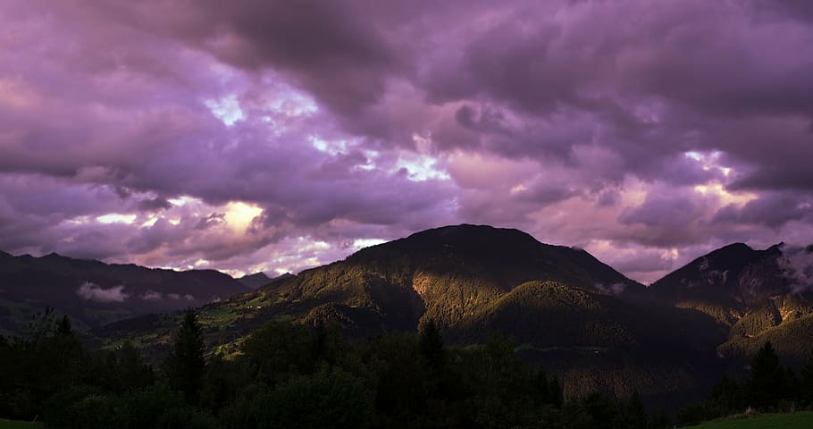 negre, muntanyes, porpra, núvols, paisatge, cel, naturalesa, l'estat d'ànim del temps, il·luminació, llum i ombra, Austràlia, vorarlberg, muntanya, núvol - cel, escenics, temps, cap gent, a l'aire lliure, nit, bellesa a la natura, escenics - natura, medi ambient, terra, planta, Serra, destinacions de viatge, cel dramàtic, arbre, viatjar, cloudscape, posta de sol, cim de muntanya, 1080P