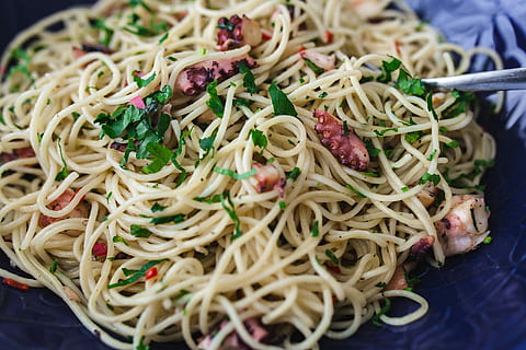 dinner, seafood pasta, crayfish, red, wine, table, decorated, roses, Fancy, seafood, pasta, red wine, elegant, octopus, food, close-up, vegetable, gourmet, freshness, healthy Eating, meal, food And Drink, indoors, italian food, ready-to-eat, still life, wellbeing, spaghetti, serving size, kitchen utensil, no people, high angle view, plate, eating utensil, crockery, 4K, CC0, public domain, royalty free